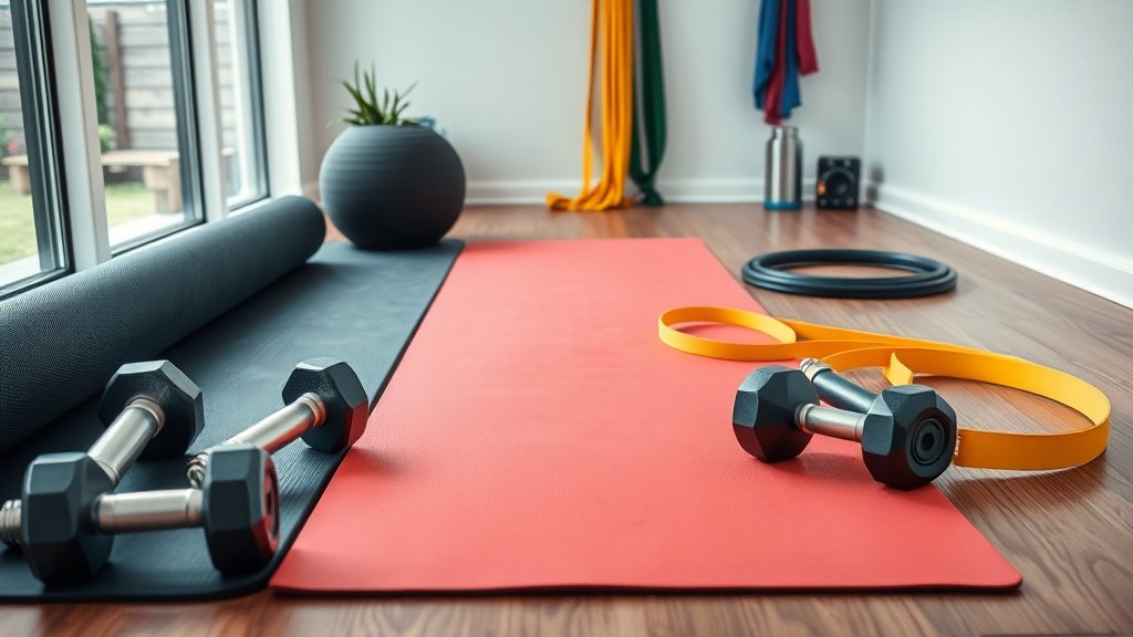 Home gym setup with essential equipment