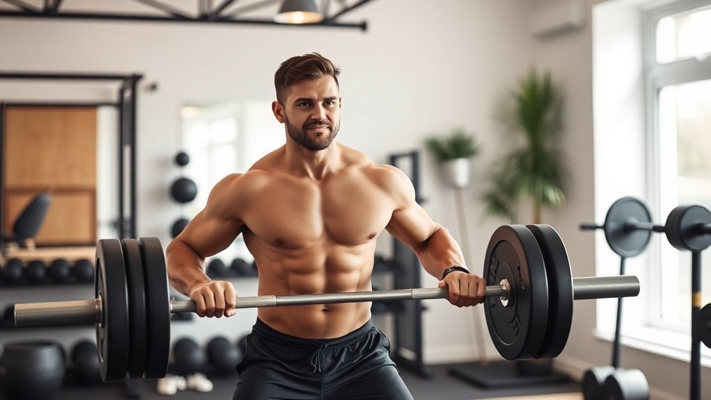 Strength training in home gym